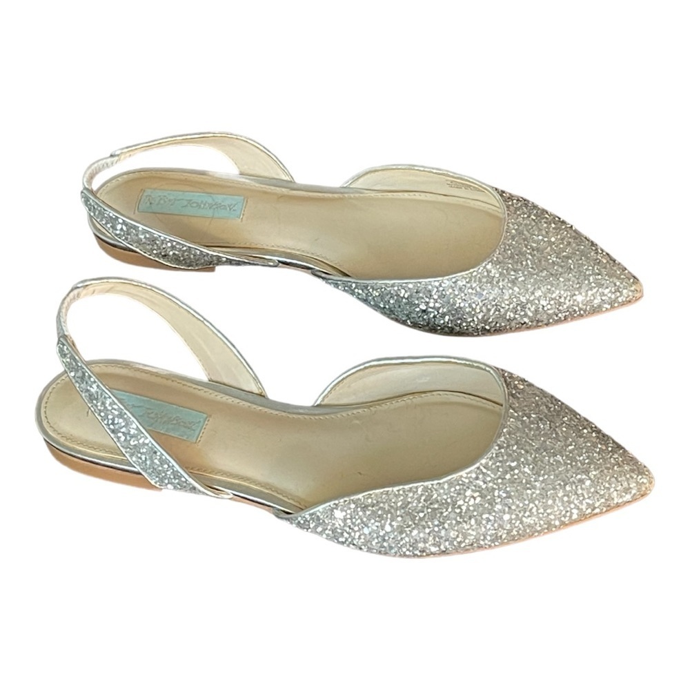 Blue By Betsey Johnson Mimi Slingback Wedding Evening Slip On Glitter Sandals